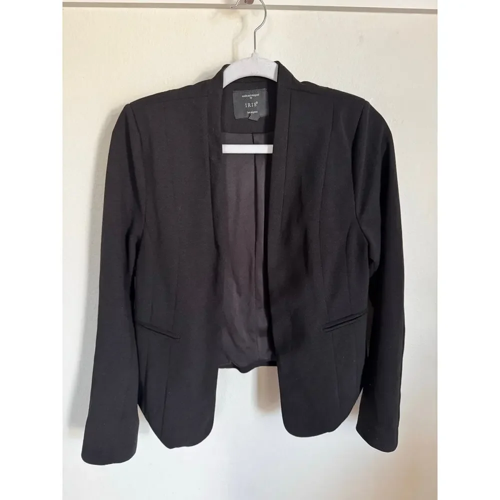 Iris Women’s Blazer Long‎ Sleeve Jacket Large Black Professional Work